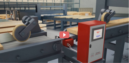 Feuchtemessung bei Längsbalken in der Produktion